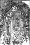 Drawing of chancel arch 1909 by Charles Baldock