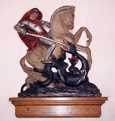 Carved figure of St George and the Dragon
