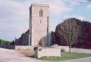 View of the church from the west, as seen from the road