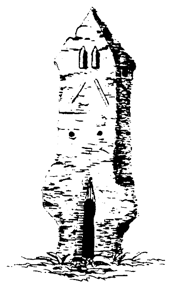 Throsby's drawing of the remains of the tower in 1790